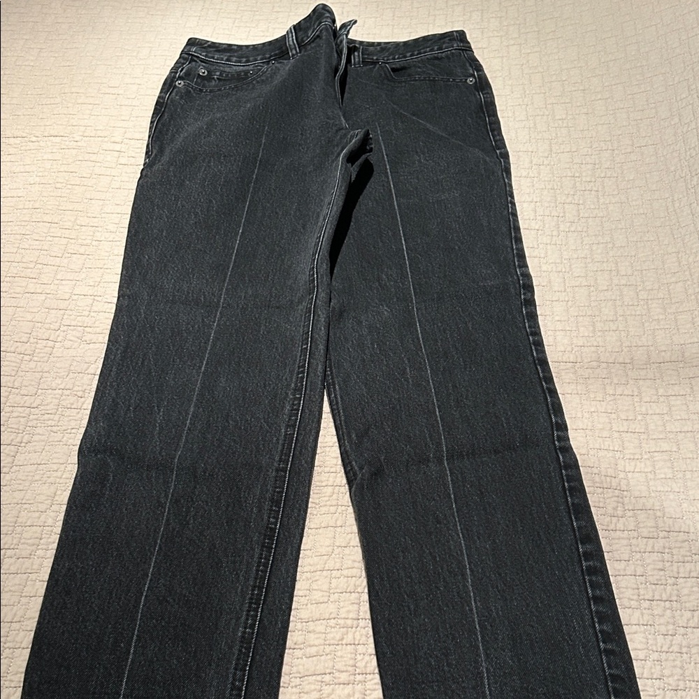 Tibi Dark Gray Straight Leg Jeans